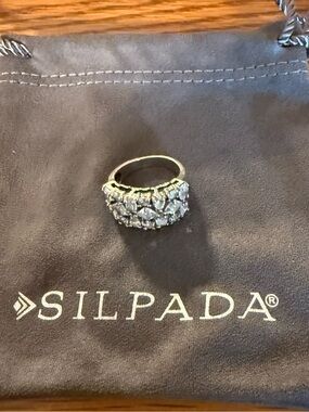 Silpada Silver Crystal Cluster Dome Ring